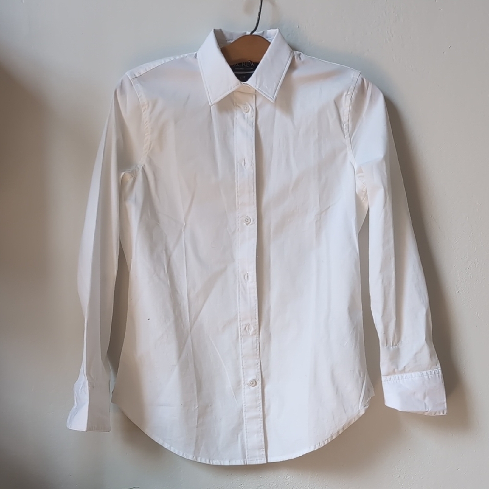 NWT J.Crew White Organic Cotton Slim Shirt, 00